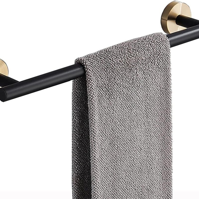 Wieszak na ręczniki ze stali nierdzewnej, odpowiedni do łazienki lub kuchni (30 cm, czarno-złoty)