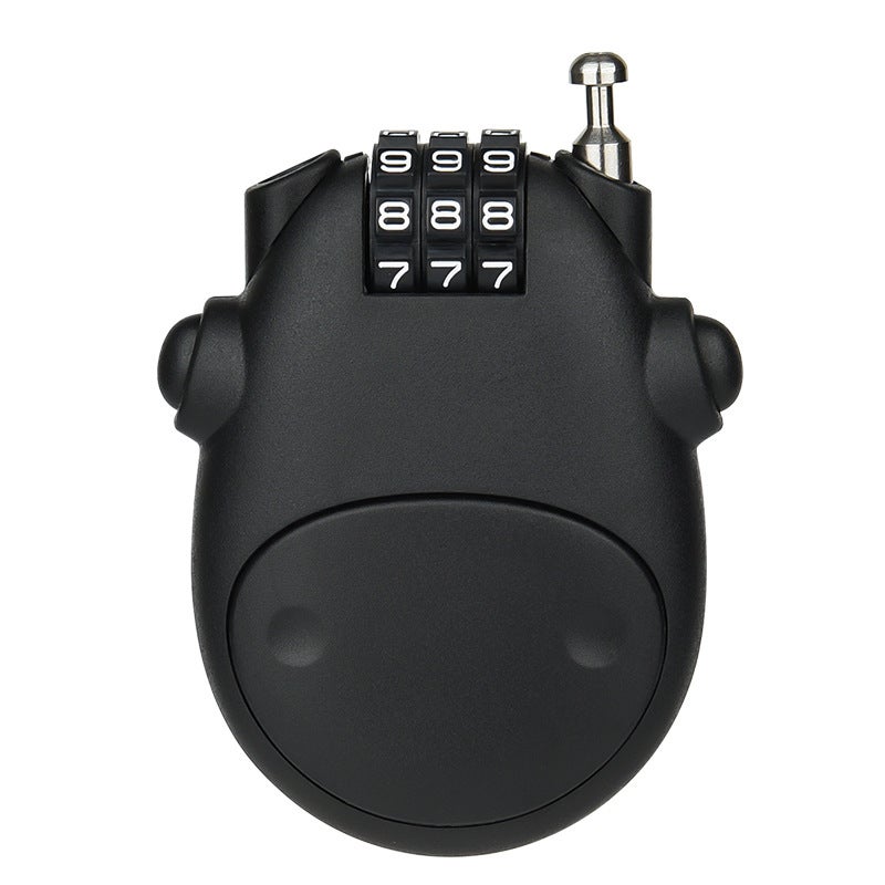 3-cyfrowy zamek szyfrowy, linka antykradzieżowa, blokada hasła bezpieczeństwa, zwijany kabel 77 cm do bagażu, roweru, nart, śniegu