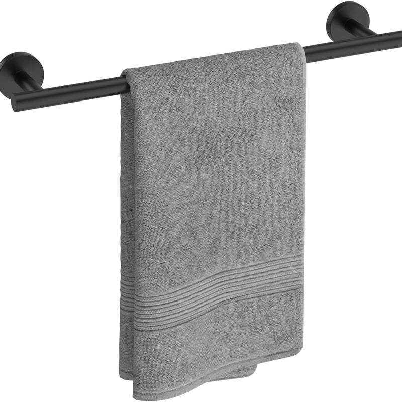 Wieszak na ręczniki, uchwyt ze stali nierdzewnej, odpowiedni do łazienki lub kuchni (50 cm, czarny)