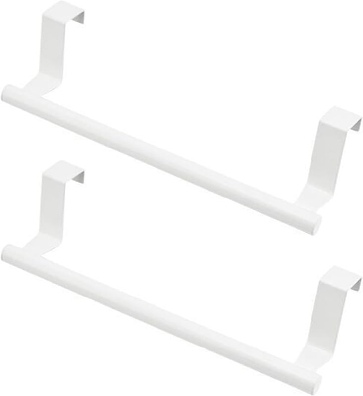 Wieszak na ręczniki na drzwi, nie wymagający wiercenia, do kuchni, łazienek i garderoby, 36 cm, 2 sztuki (biały)