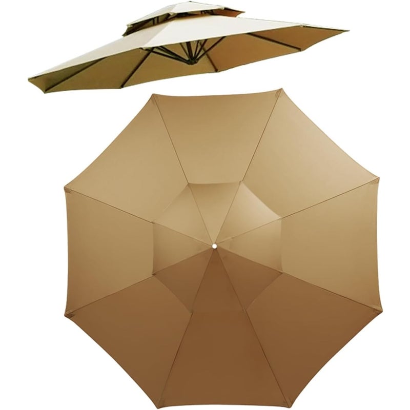 Pokrowiec na parasol ogrodowy – dwuwarstwowy pokrowiec wymienny, 8 żeber, 9,8 cala, odporny na promieniowanie UV, khaki