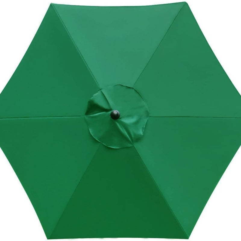 Parasol ogrodowy (2,7 m) z 6 wymiennymi żebrami na patio/ogród/basen, zielony