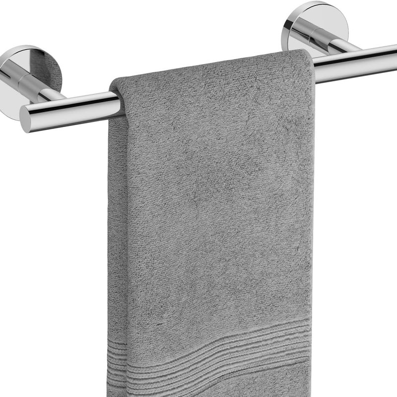 Wieszak na ręczniki, uchwyt ze stali nierdzewnej, odpowiedni do łazienki lub kuchni (30 cm, błyszczący srebrny)