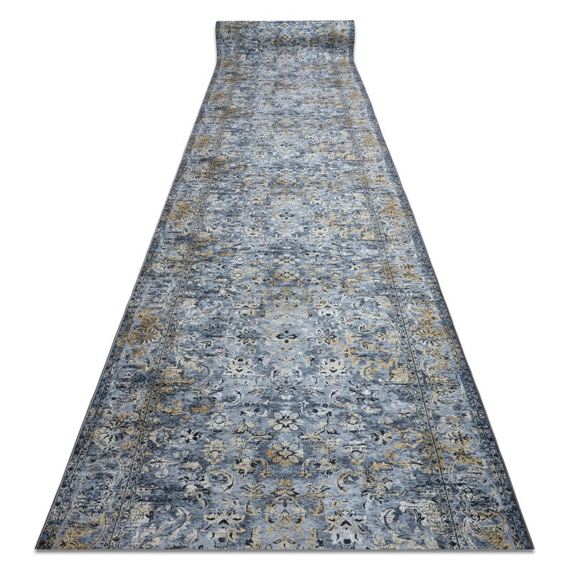 CHODNIK podgumowany DO PRANIA LOTUS NOMAD 29671 Ornament szary 80cm 80x990 cm