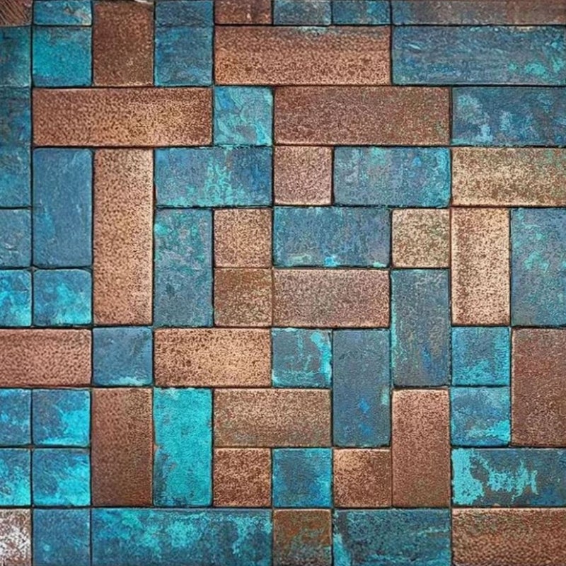 Cerames Płytki miedziane na ściany Cobresos, kolor Turkus-brąz