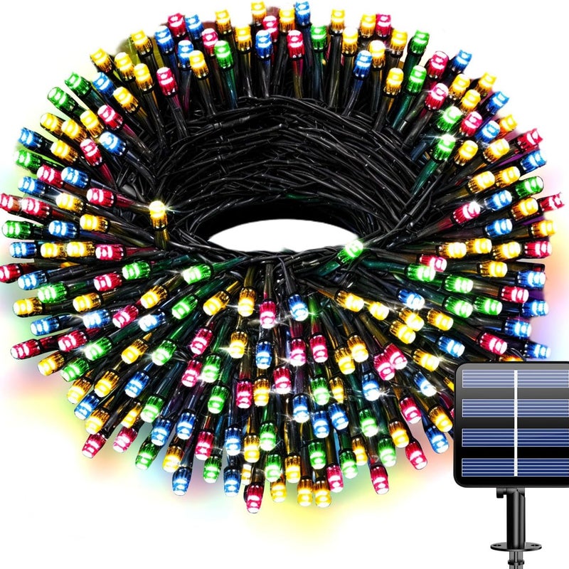 22-metrowy łańcuch świetlny zasilany energią słoneczną – 200 diod LED, wodoodporność IP65, 8 trybów, idealny do ogrodów, balkonów, na imprezy i wesel