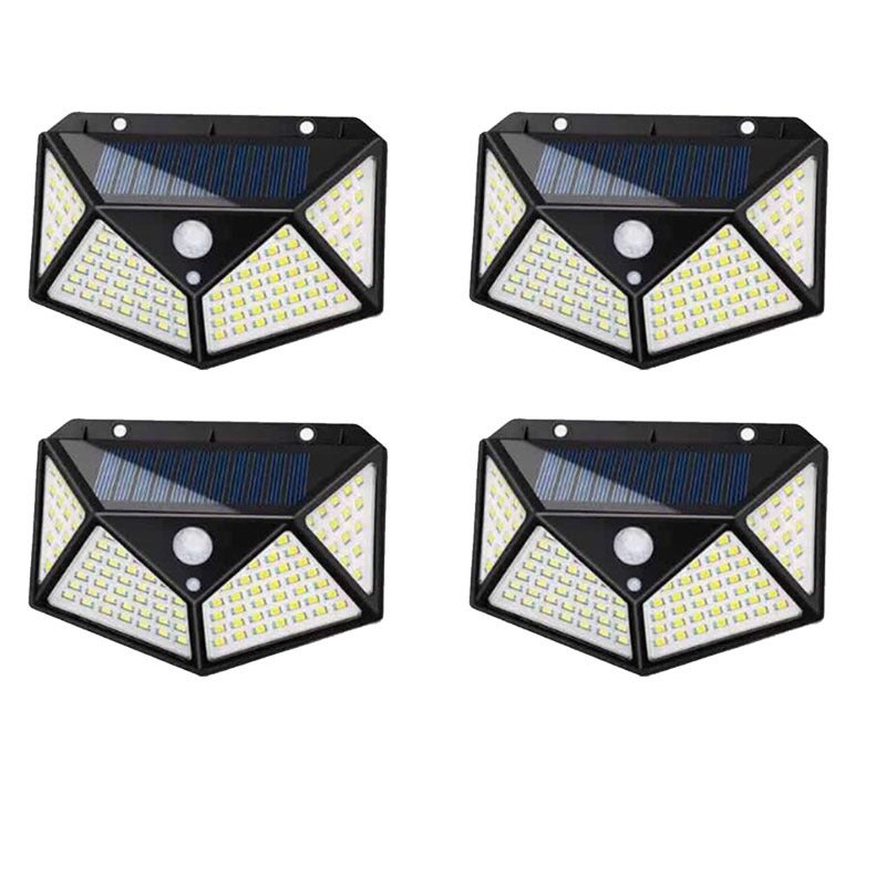 Zestaw 4 lamp solarnych zewnętrznych ze 100 diodami LED, wodoodporność IP65