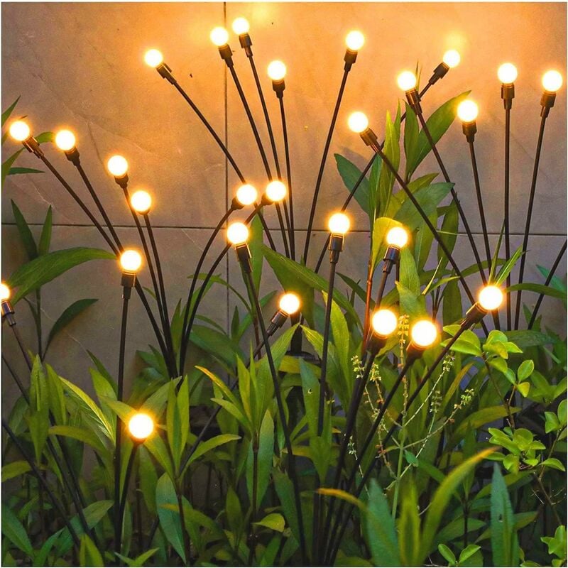 Lampy solarne zewnętrzne, 2 sztuki, 10 diod LED, dekoracja ogrodu, stopień wodoodporności IP65, [Klasa energetyczna C]