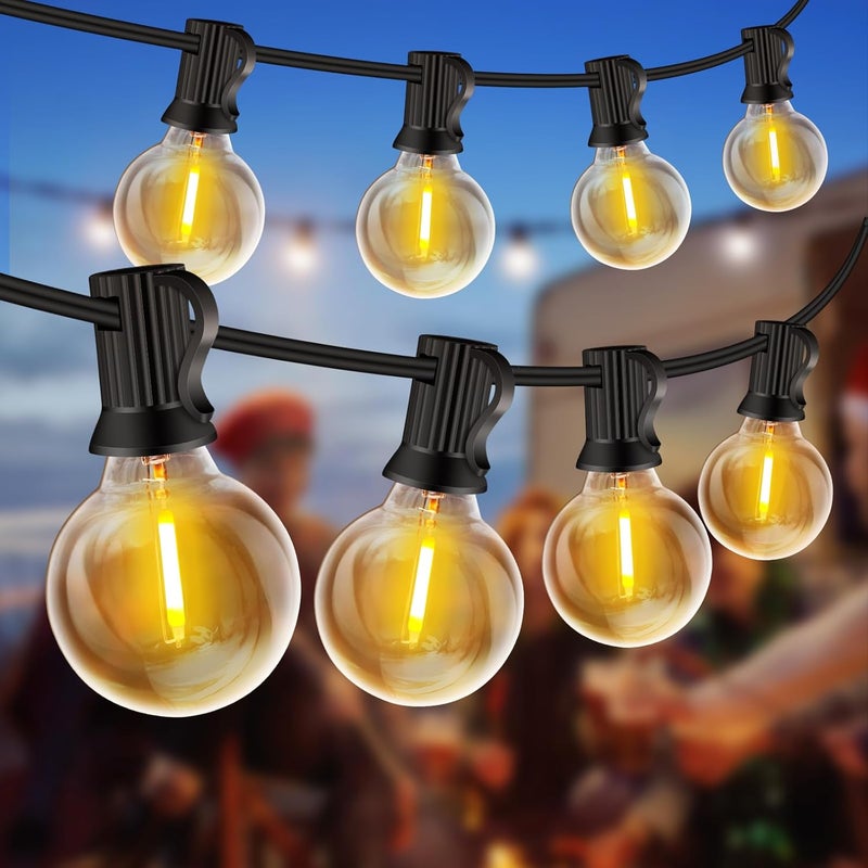 15-metrowy zewnętrzny łańcuch świetlny zasilany energią słoneczną, 25 + 1 żarówka, wodoodporny, idealny do ogrodu, domu, na imprezę lub festiwal