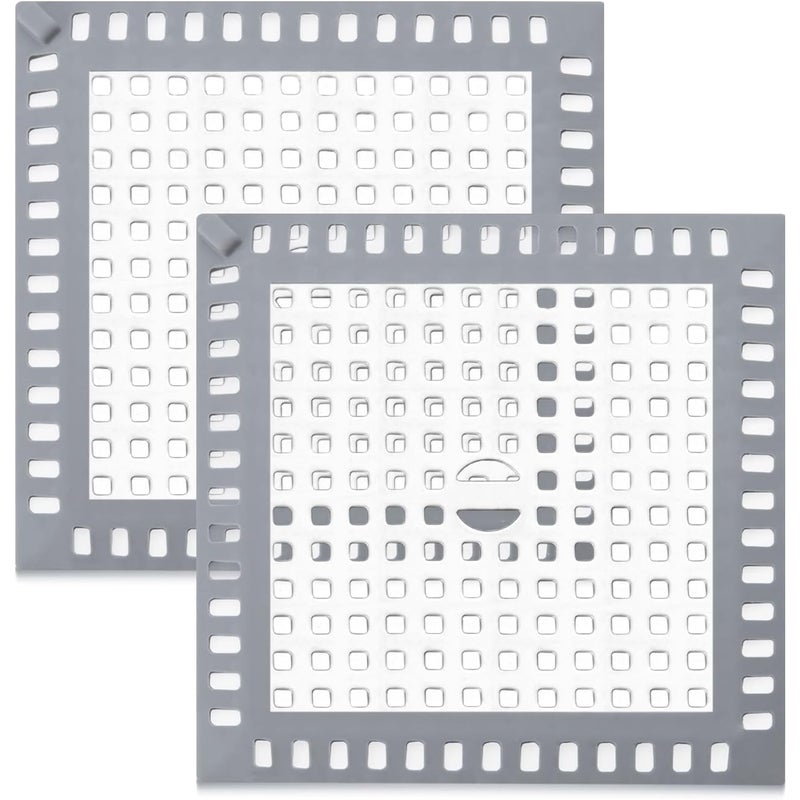 Zestaw 2 kwadratowych łapaczy włosów pod prysznic, 121 mm/4,8 cala, odpowiednich do kuchni i łazienki