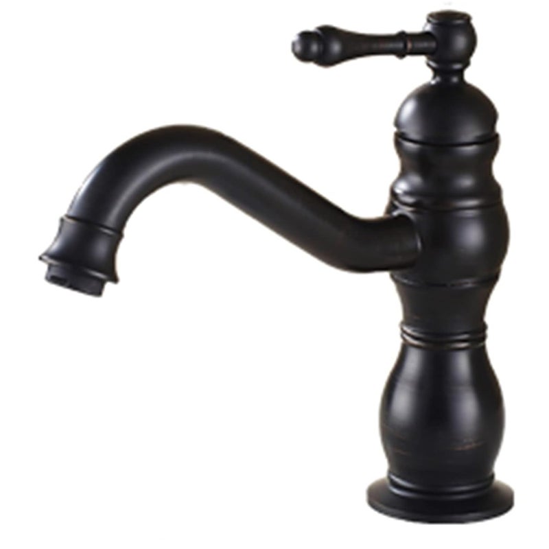 Bateria łazienkowa, obrotowa 360°, wysokość 20 cm, czarna