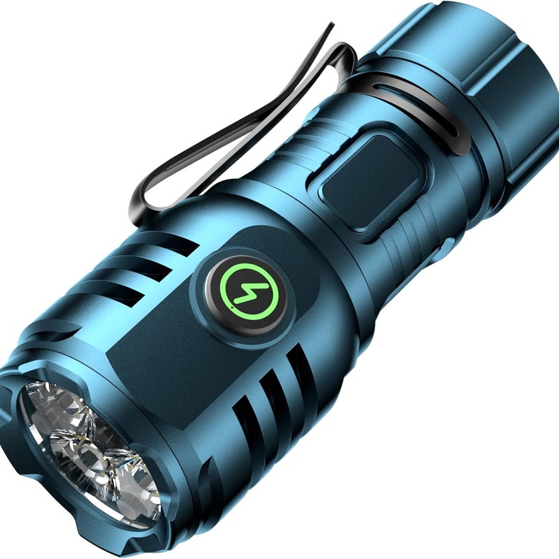 mała latarka akumulatorowa typu C, lekka, odpowiednia do prac konserwacyjnych, na kemping, na ryby, zielona