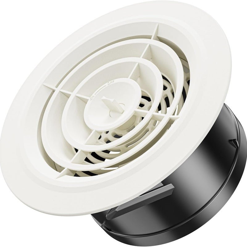 Kratka wentylacyjna z okrągłymi otworami wylotowymi powietrza, pasująca do otworów o średnicy 150 mm, biała