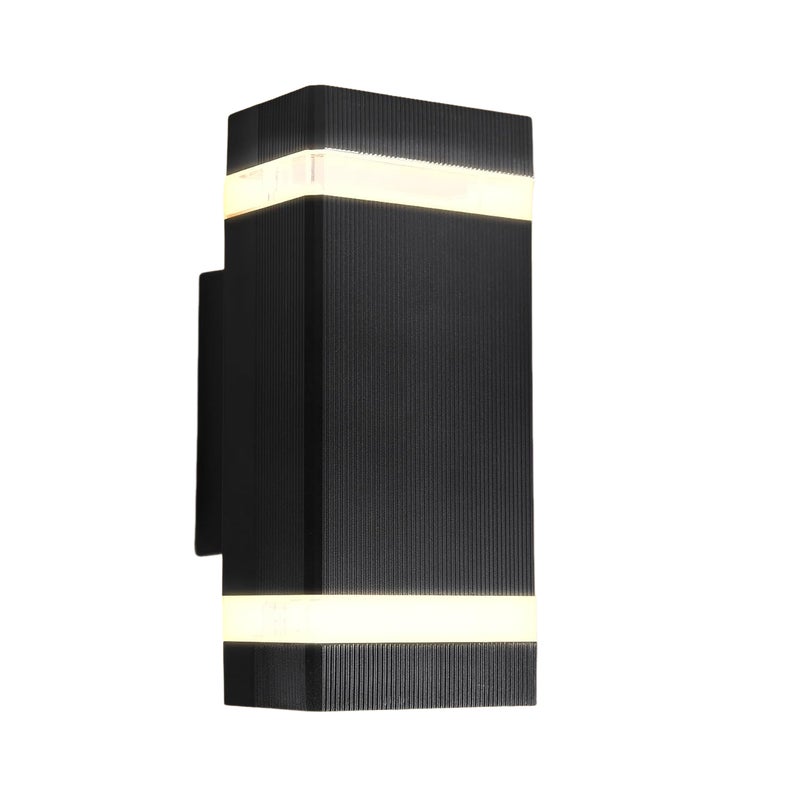 Zewnętrzna lampa ścienna LED, wodoodporna IP65, nowoczesny styl, aluminium 3000K, odpowiednia do ogrodu, garażu, patio, dziedzińca, wejścia, czarna