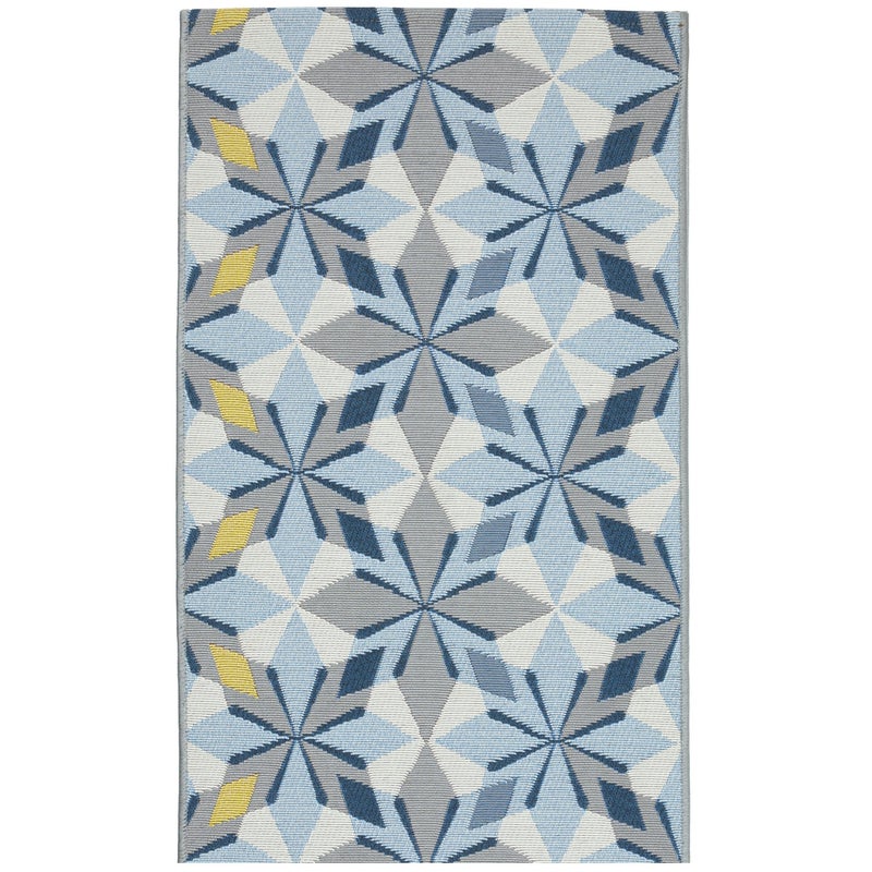 Dywan do kuchni, dywan do przedpokoju tkany na płasko SELENA 60x140 cm OEKO-TEX geometryczny niebieski