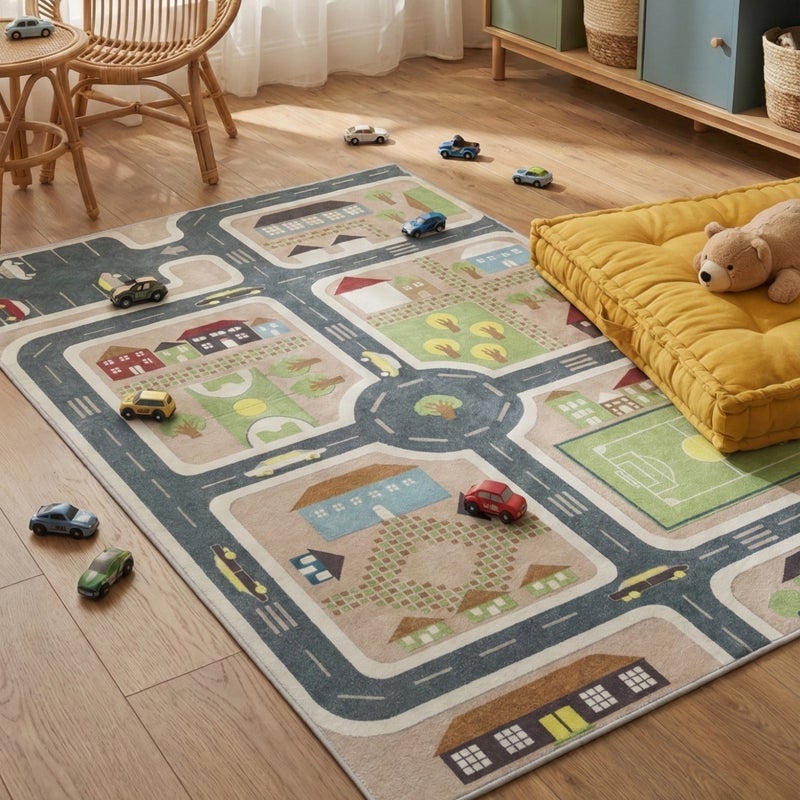 Dywan dziecięcy Ulice 150x200 cm szary