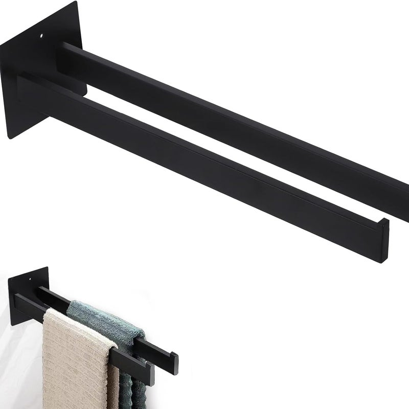 Wieszak na ręczniki ścienny do łazienki, nie wymaga wiercenia, montowany na ścianie, stal nierdzewna, nowoczesny design (39 cm)