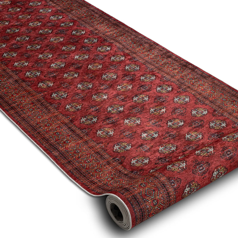 CHODNIK podgumowany DO PRANIA LOTUS BUCHARA 30250 Klasyczny czerwony 60cm 60x760 cm