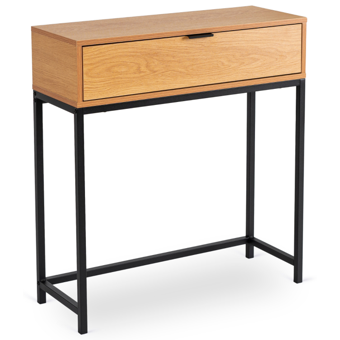 Konsolka Do Przedpokoju z Szufladą Industrialna PETRA Dąb