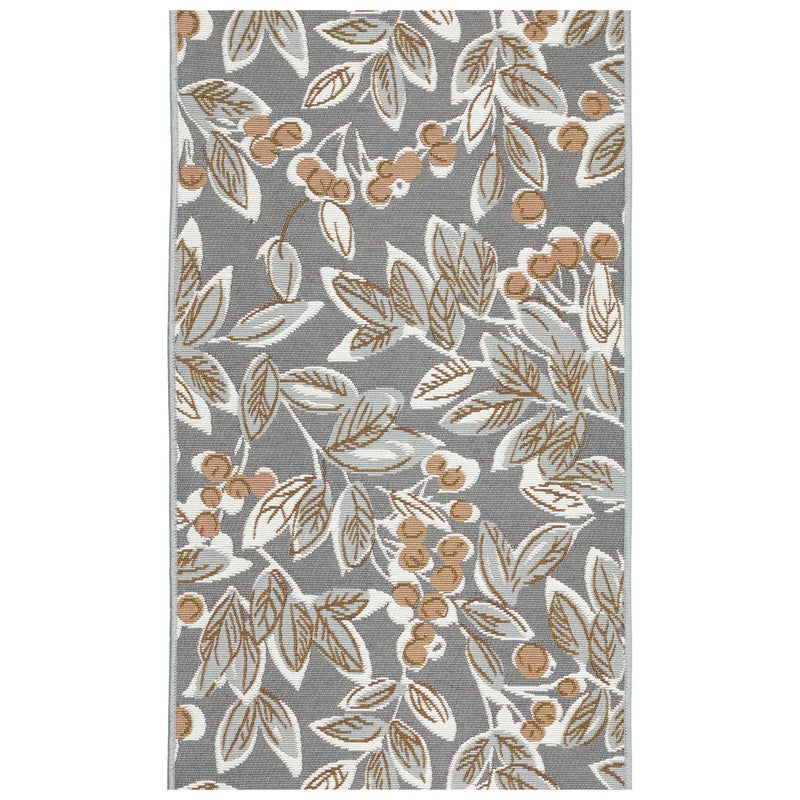 Dywan do kuchni, dywan do przedpokoju tkany na płasko SELENA 60x100 cm OEKO-TEX liście szary