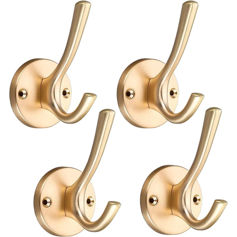 Haki ścienne, wieszaki na ręczniki, wieszaki na szlafroki, odpowiednie do łazienek, kuchni, hoteli, zestaw 4 szt., złote