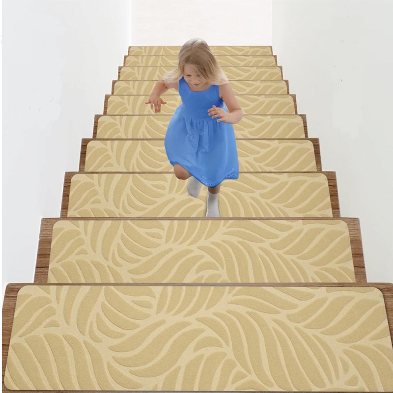 Nakładki na schody antypoślizgowe z klejącym spodem, odpowiednie dla dzieci, osób starszych i małych dzieci, beżowe, 10 sztuk, 55*19 cm
