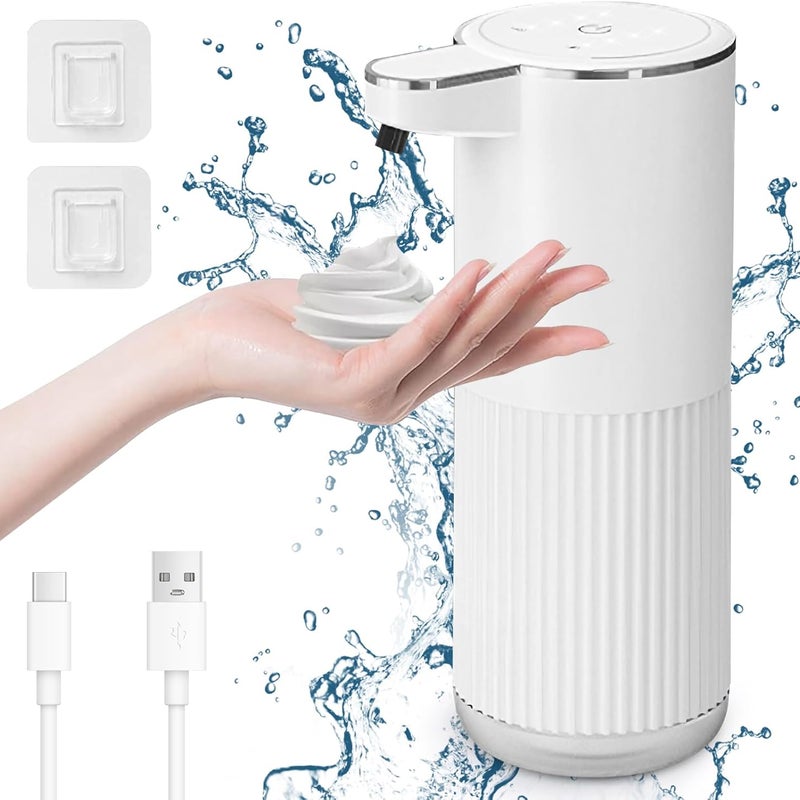 Automatyczny dozownik mydła w pianie, 360 ml, elektryczny dozownik mydła montowany na ścianie, odpowiedni do kuchni i łazienki, biały