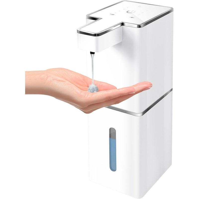 Automatyczny dozownik mydła montowany na ścianie o pojemności 380 ml, wodoodporny IPX5, bezdotykowy dozownik mydła, elektryczny dozownik mydła, biały