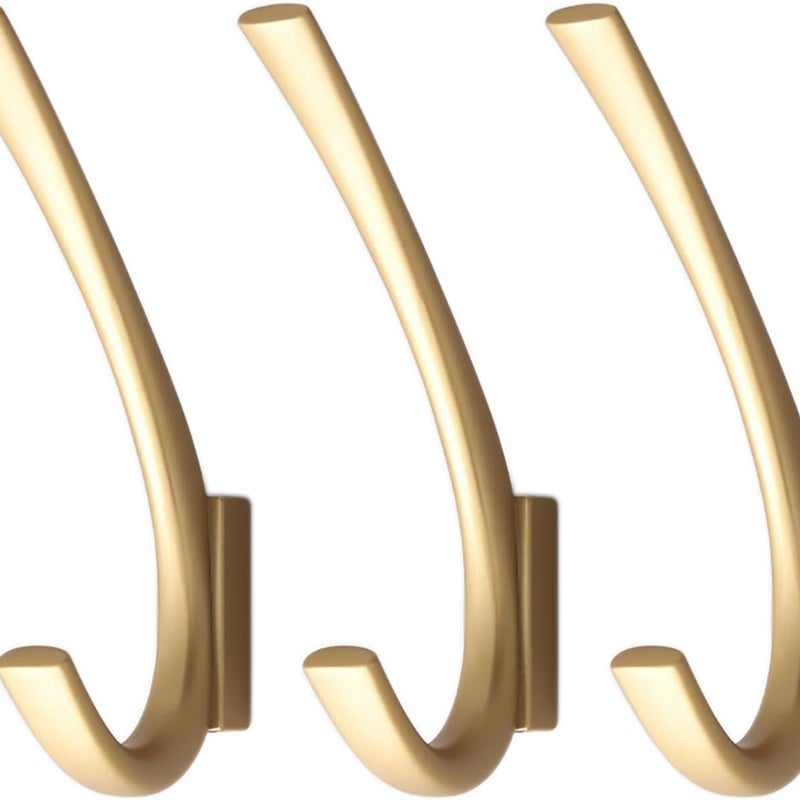 Haczyk ścienny, wieszak na ręczniki, klucz, szlafrok, szalik, zestaw 3-częściowy (złoty)