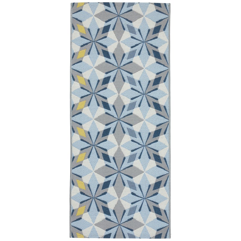 Dywan do kuchni, dywan do przedpokoju tkany na płasko SELENA 80x200 cm OEKO-TEX geometryczny niebieski