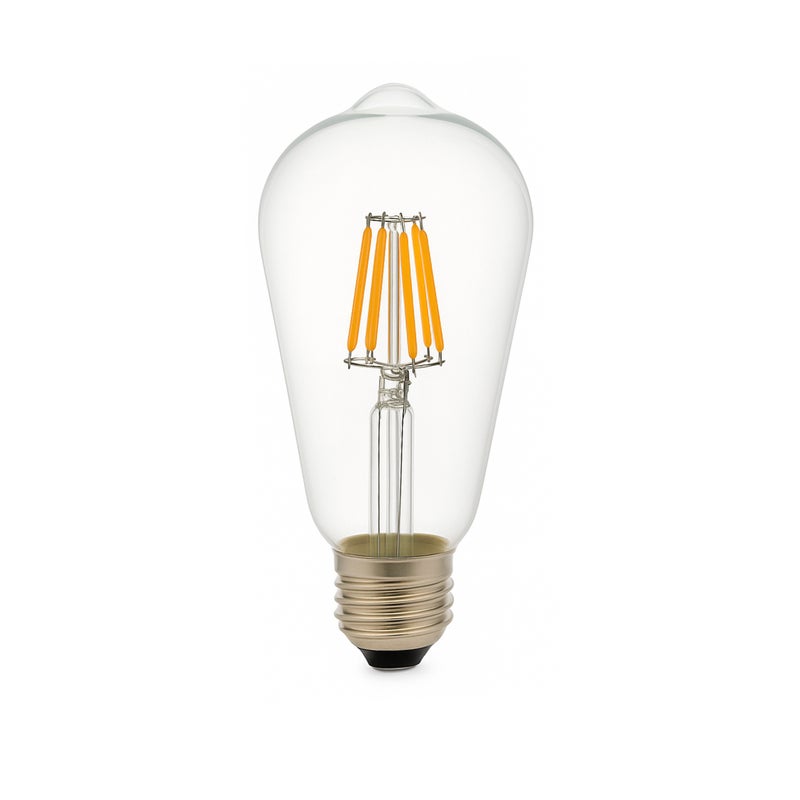 Żarówka LED ST64 E27 Edison z żarnikiem 8 W 820 lm, przezroczysta i w stylu vintage. Ciepłe światło 2700 K.
