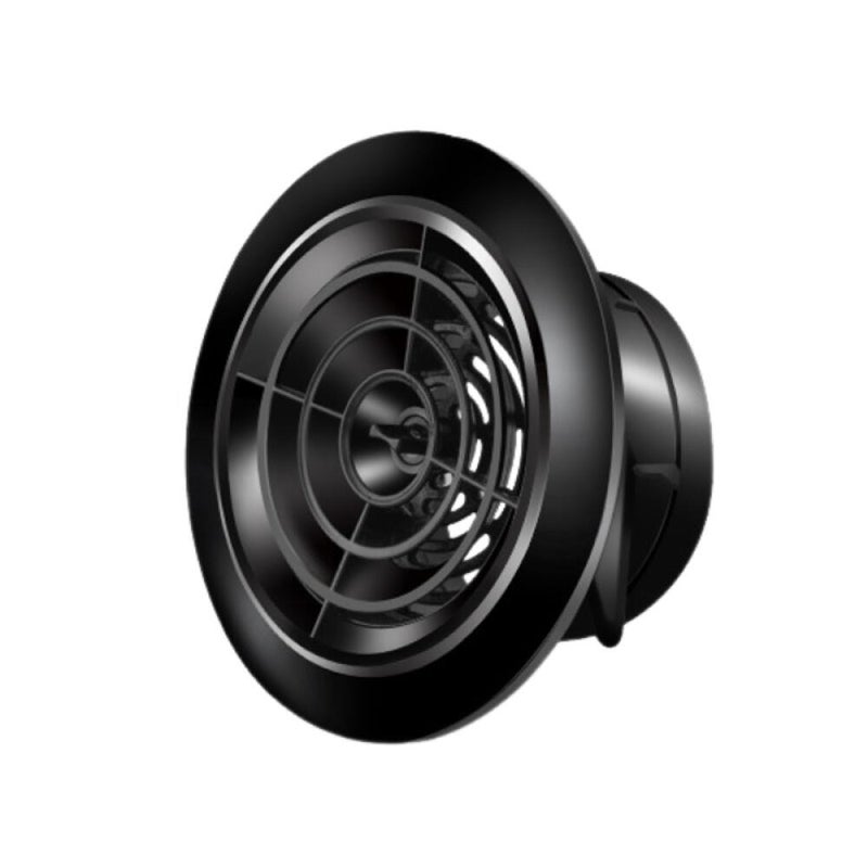 Okrągła, obrotowa kratka wentylacyjna do kuchni i łazienek, średnica otworu 100 mm, kolor czarny