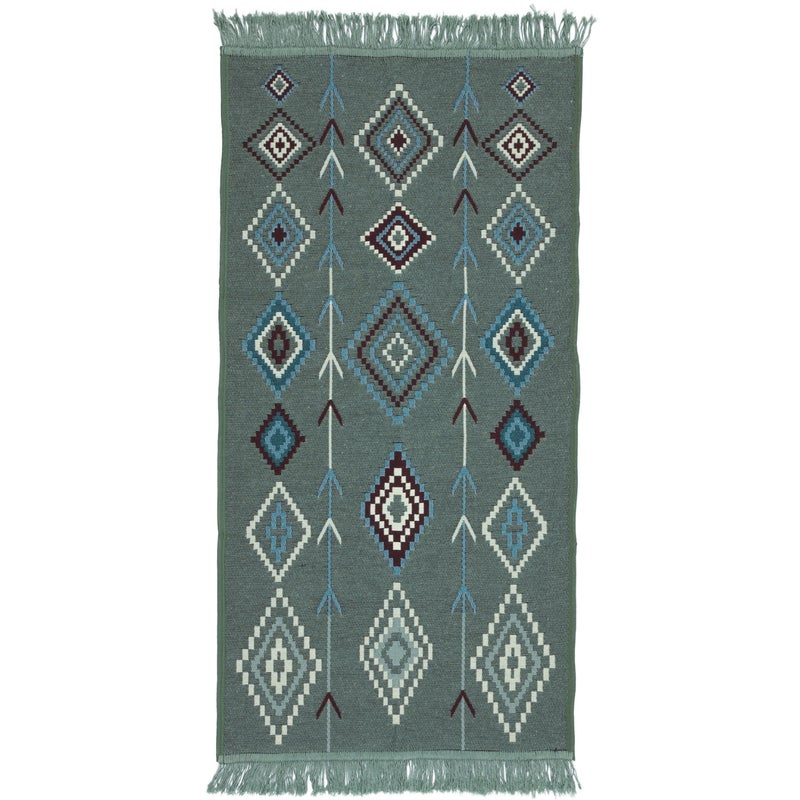 Dywan Kilim Nord 60x120 cm Aztecki miętowy