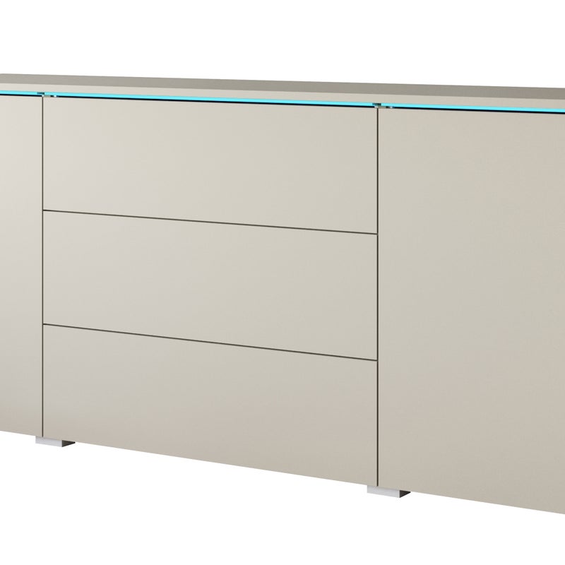 Komoda VEVE 150 cm w kolorze kaszmirowy beż z oświetleniem LED