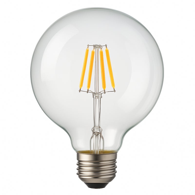Żarówka LED Globo G125 E27 z żarnikiem 8 W 800 lm, przezroczysta i w stylu vintage. Ciepłe światło 2700 K.
