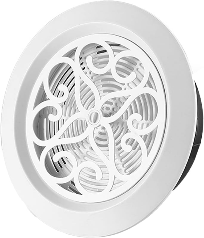 Kratka wentylacyjna regulowana do otworów o średnicy 125 mm, wzorzysta, biała