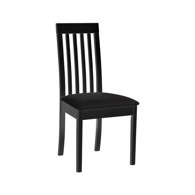 Eleganckie czarne krzesło Roma 9 – tapicerowane siedzisko, drewniane nogi