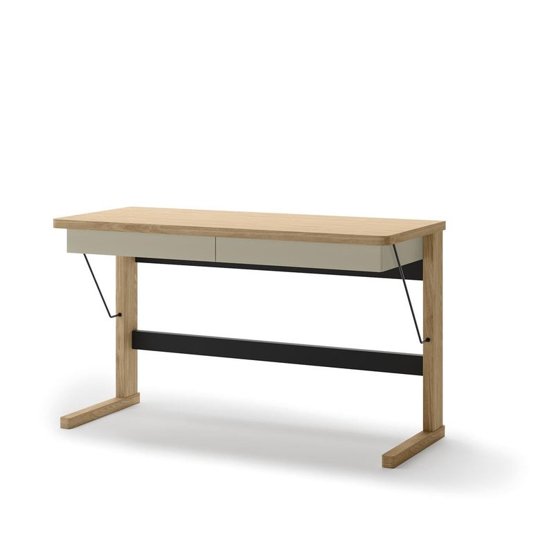 Biurko OLVI 131 cm – Loftowe biurko z dwiema szufladami, idealne do biura i pokoju młodzieżowego