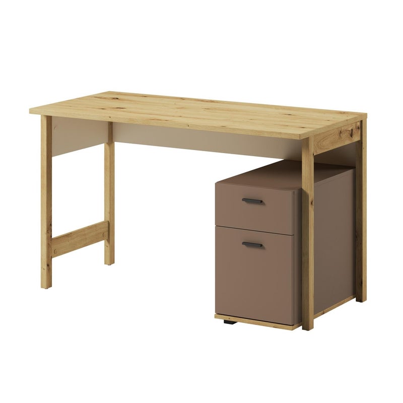 Nowoczesne biurko młodzieżowe SONNY z szufladami i czarnymi uchwytami – Funkcjonalność i styl w jednym