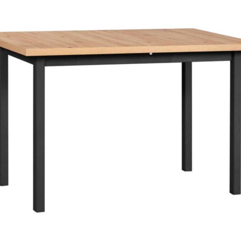 Nowoczesny rozkładany stół Max X z dębowym blatem i czarnymi nogami – idealny do jadalni