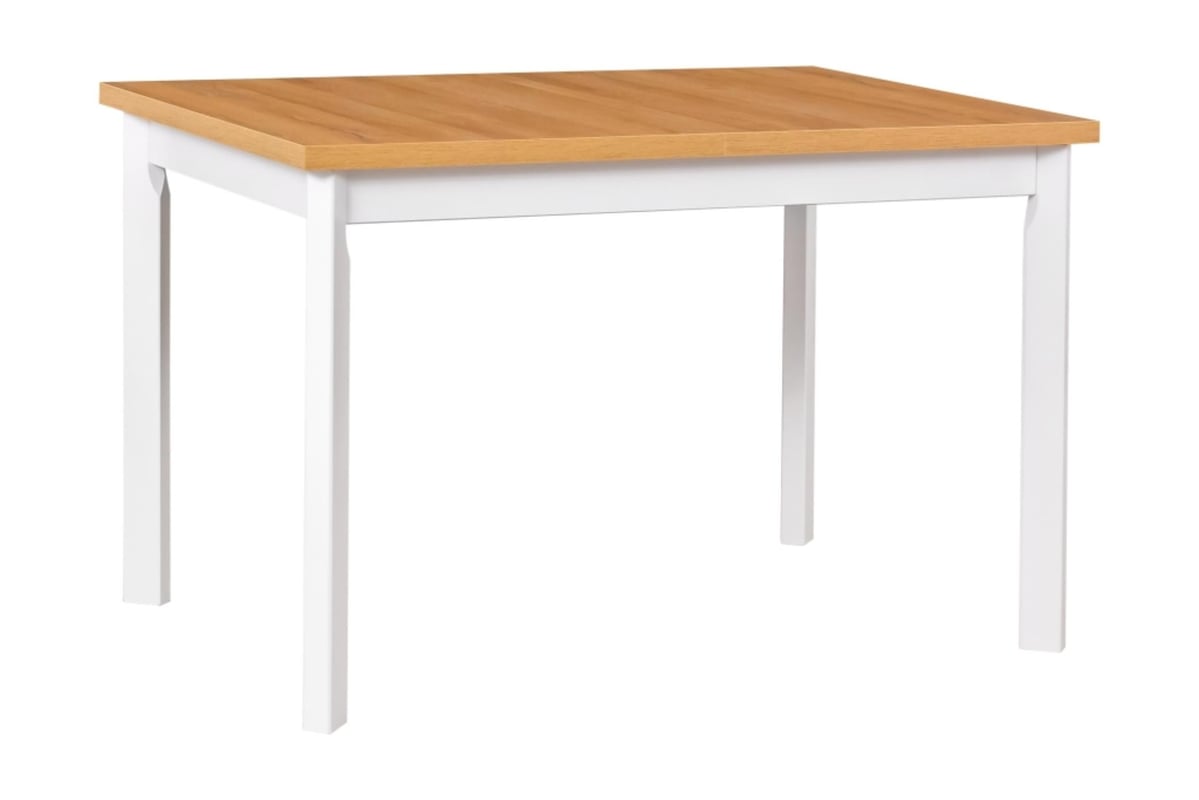 Nowoczesny rozkładany stół kuchenny Max V-P na białych nogach w kolorze Dąb Grandson