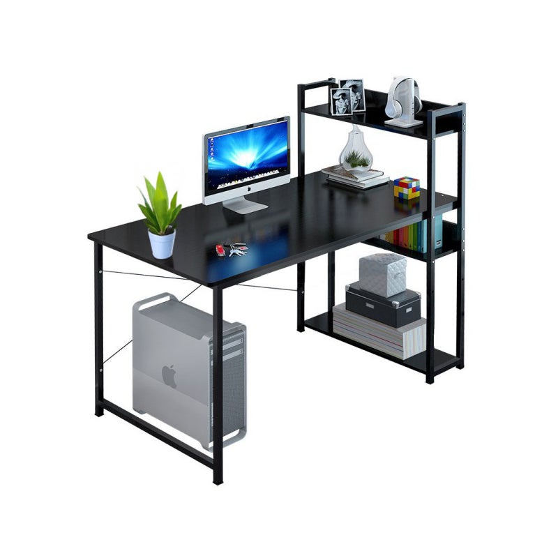 Biurko komputerowe loft czarne z regałem praktyczne