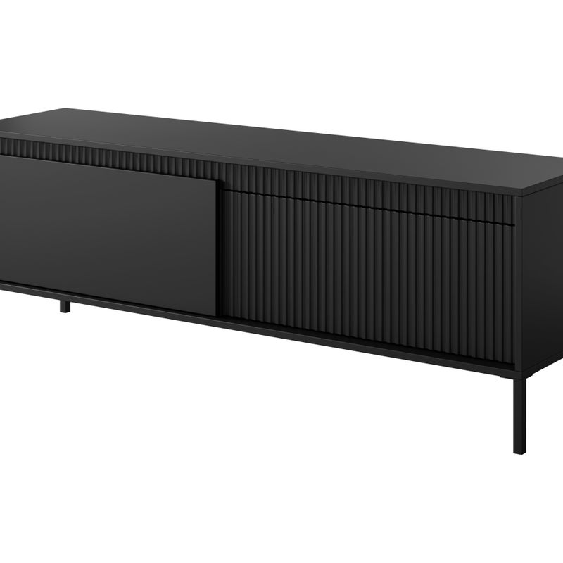Czarna szafka RTV SENSO 153 cm – elegancja, porządek i minimalistyczny design