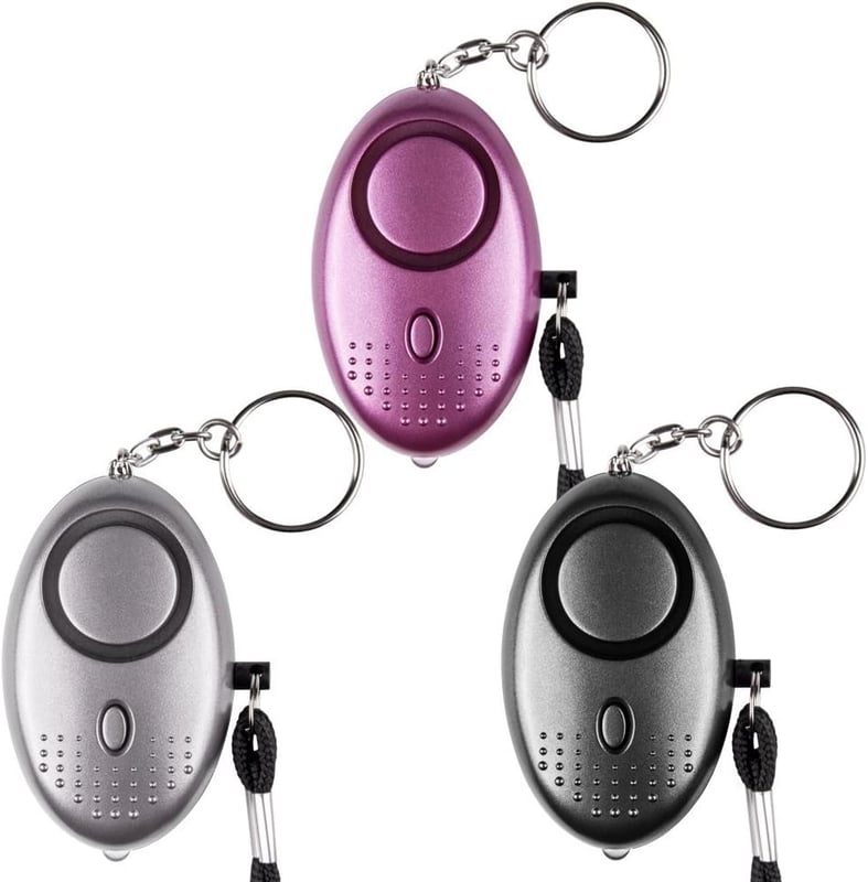 Alarm osobisty awaryjny [3 sztuki], latarka LED o mocy 130 dB dla dzieci/kobiet/osób starszych