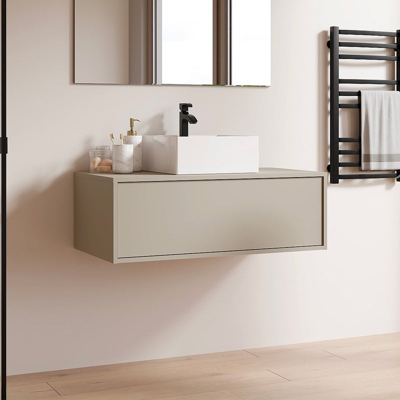 Szafka łazienkowa wisząca - Kolor beżowy - 94 cm - TEANA II