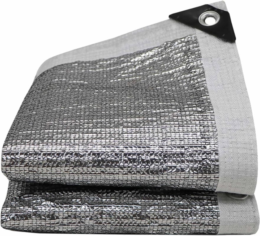 Żagiel przeciwsłoneczny aluminiowy o współczynniku odbicia 99% - Pokrowiec na parasol ogrodowy z siatką na oczka - 2 x 1 m siatki zacieniające z tkan