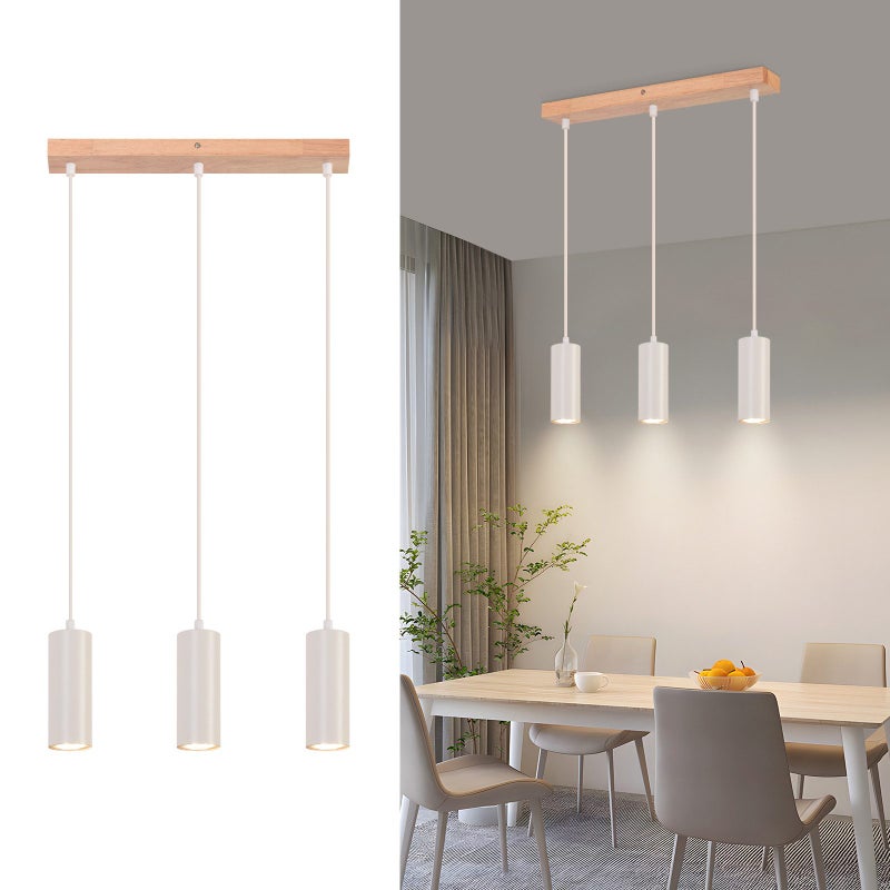 ZMH Lampa wisząca z 3 światła GU10 styl vintage idealna do jadalni, przedpokoju i salonu
