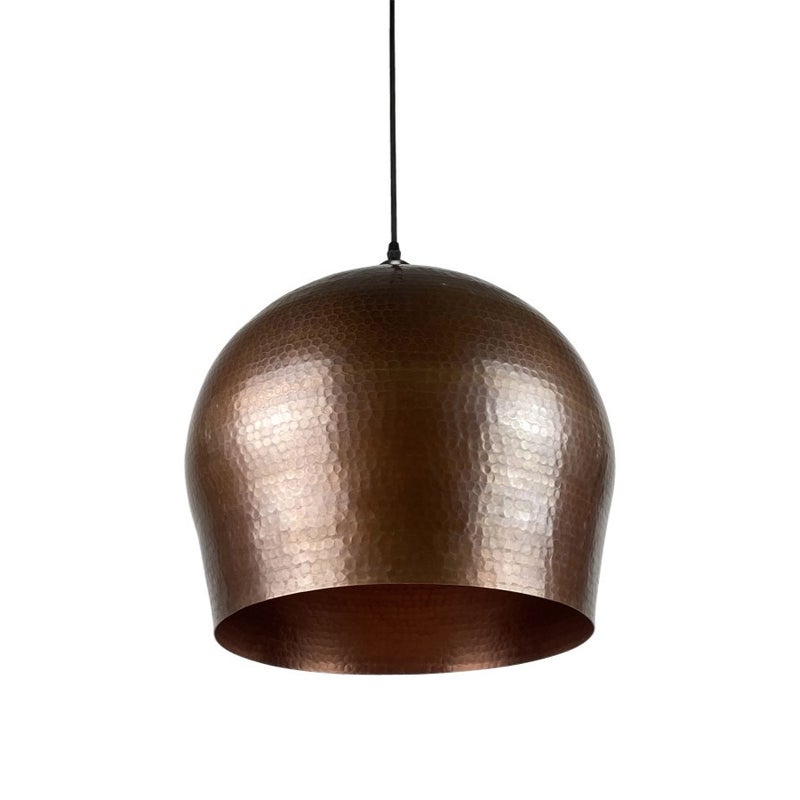 Ręcznie wykonana lampa wisząca z miedzi z Meksyku Cebolla – Lampa sufitowa vintage ręcznie wykonana z litej miedzi Kinkiet sufitowy vintage 41x37 cm