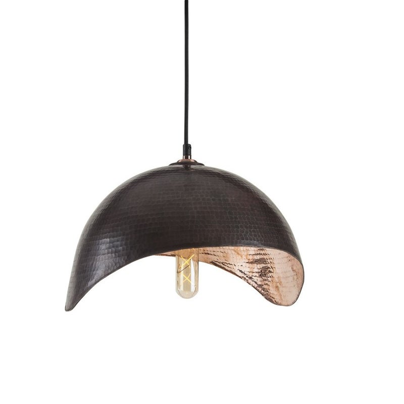 Ręcznie wykonana lampa wisząca z miedzi z Meksyku Castano – Lampa sufitowa vintage ręcznie wykonana z litej miedzi Kinkiet sufitowy 41x37x25 cm