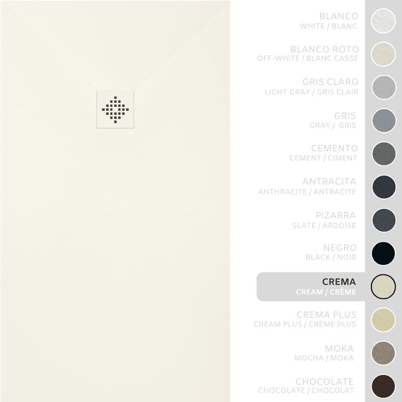 SOULHOME Brodzik prysznicowy– Żywica– Gel Coat– Gładka/Kamienna tekstura – Antypoślizgowy – Kolor kremowy – 150X75- Niski 3 cm– SAME